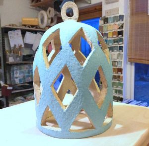Coil built lantern by Ursula Tuite using crank clay body at Dublin based Tuesday morning Ceramic course. Electric fired to 1260°C (Cone 8). www.ceramicforms.com