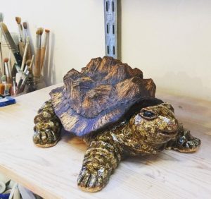Ceramic turtle by Lorraine O'Connor. #ceramics #Dublin #CeramicClass #stoneware #handmade #cone8 #glaze #oxide #loveclay #ceramicstudio #ceramicforms