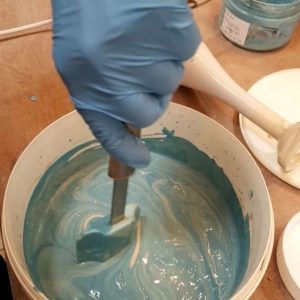 Mixing an engobe for my piece #TheSpaceInbetween. It's exciting getting to start glazing some of them! And scary too! 😂 #studiolife #loveclay #irishceramics #sculptureincontext #BotanicGardens #michellemaher www.ceramicforms.com